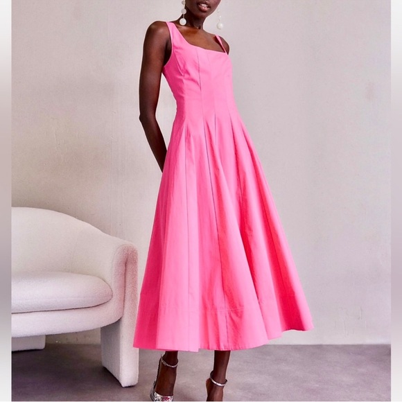 Staud Wells Midi Dress Plumeria Size 16 - Picture 2 of 16